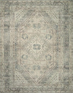 Loloi Magnolia Home by Joanna Gaines Sinclair Collection SIN-04 Natural/Sage 2'-0" x 5'-0", .25" Pile Height, Machine Washable, Accent Rug