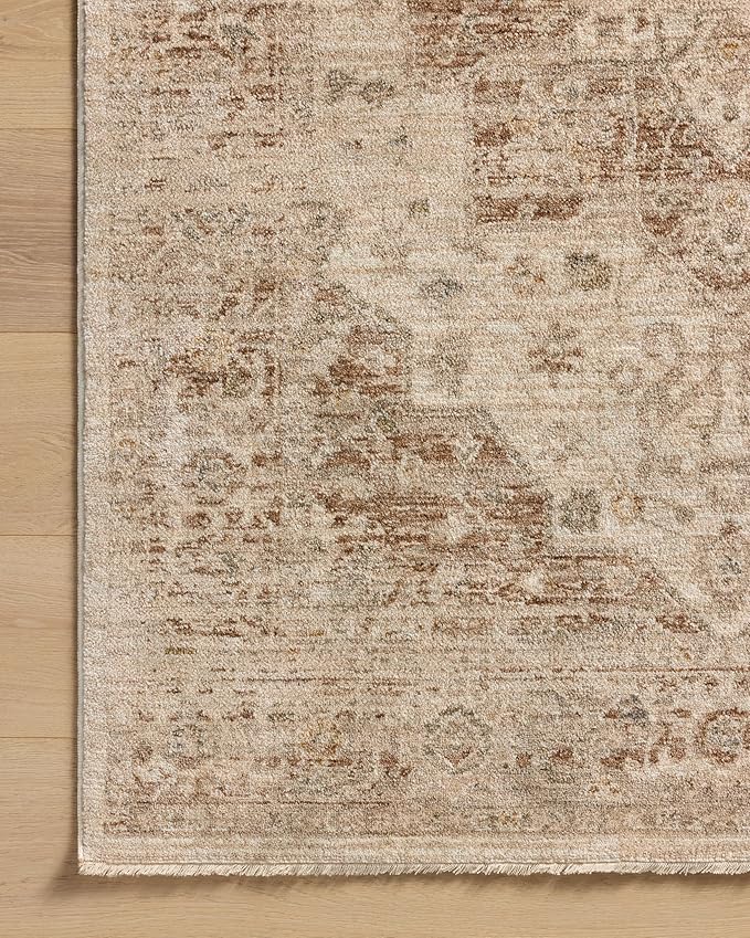 Loloi Magnolia Home by Joanna Gaines Junie Collection JUE-04 Natural/Clay 2'-7" x 8'-0", .38 Pile Height, Runner Rug
