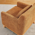 VANOMi 31" Living Room Chairs, Sherpa Comfy Arm Chair with Wood Frame, Modern Accent Chairs for Bedroom, Reading, Light Orange