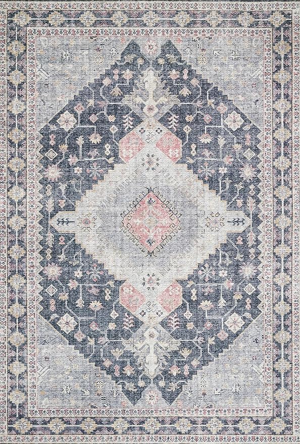 Loloi II Skye Collection SKY-02 Charcoal/Multi 7'-6" x 9'-6" Area Rug