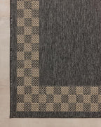 Loloi Chris Loves Julia Providence Collection PRC-01 Charcoal/Natural 2'-3" x 3'-9", .12" Pile Height, Indoor/Outdoor Runner Rug