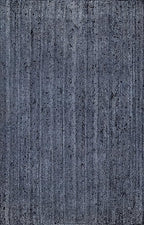 nuLOOM 8x10 Rigo Jute Hand Woven Area Rug, Navy, Solid Farmhouse Design, Natural Fiber, For Bedroom, Living Room, Dining Room, Hallway, Office, Kitchen, Entryway