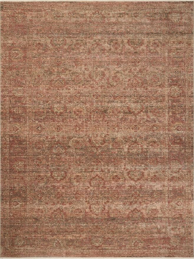 Loloi Amber Lewis Molly Collection MOL-09 Brick/Bark 6'-7" x 9'-2" Low Pile Area Rug