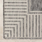 nuLOOM 10' x 14' Outdoor Area Rug, Casual Design with Striped Border, Stain Resistant, Highly Durable, for Patio, Balcony, Bedroom, Living Room, Dining Room, Bathroom, Steel
