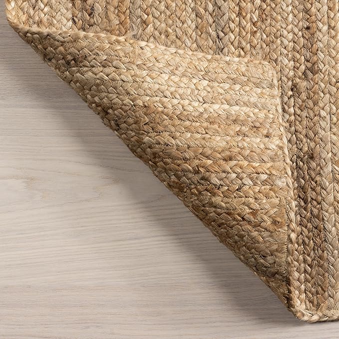 nuLOOM 2x8 Rigo Jute Hand Woven Area Rug, Natural, Solid Farmhouse Design, Natural Fiber, For Bedroom, Living Room, Dining Room, Hallway, Office, Kitchen, Entryway