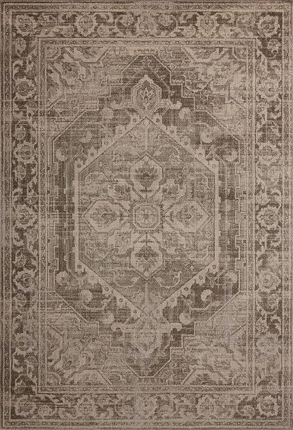 Loloi Magnolia Home by Joanna Gaines Mona Collection MOA-01 Cocoa/Stone 2'-6" x 8'-0" Runner Rug