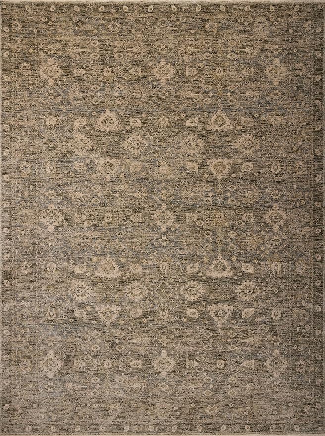 Loloi Magnolia Home by Joanna Gaines Junie Collection JUE-06 Lagoon/Natural 7'-10" x 7'-10", .38" Pile Height, Round Area Rug
