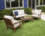 POLYWOOD® Lakeside Deep Seating Set, Sand/Ash Charcoal