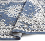 Home Dynamix Premium Sakarya Traditional Medallion Border Area Rug, Midnight Blue, 7'8"x10'7" Rectangle