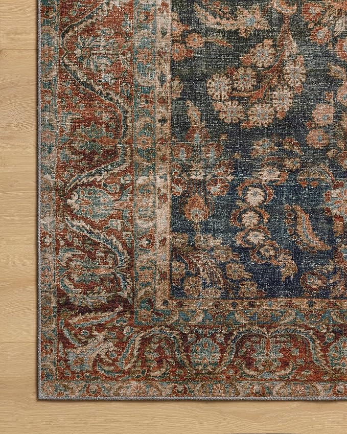 Loloi Chris Loves Julia Jules Collection JUL-10 Ocean/Spice 5'-0" x 7'-6", .13" Pile Height, Area Rug