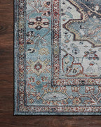 Loloi Margot Collection MAT-05 Ocean/Brick 7'-6" x 9'-6" Area Rug feat. CloudPile, No-Shed Easy Clean Large Patterned Area Rug for Living Room, Bedroom, Dining Area