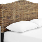 Crosley Furniture Serena Handwoven Natural Fiber Rattan Bed Headboard, Banana Leaf, Queen