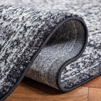 SAFAVIEH Evoke Collection 4' x 6' Black / Grey EVK256R Oriental Distressed Non-Shedding Living Room Bedroom Accent Rug