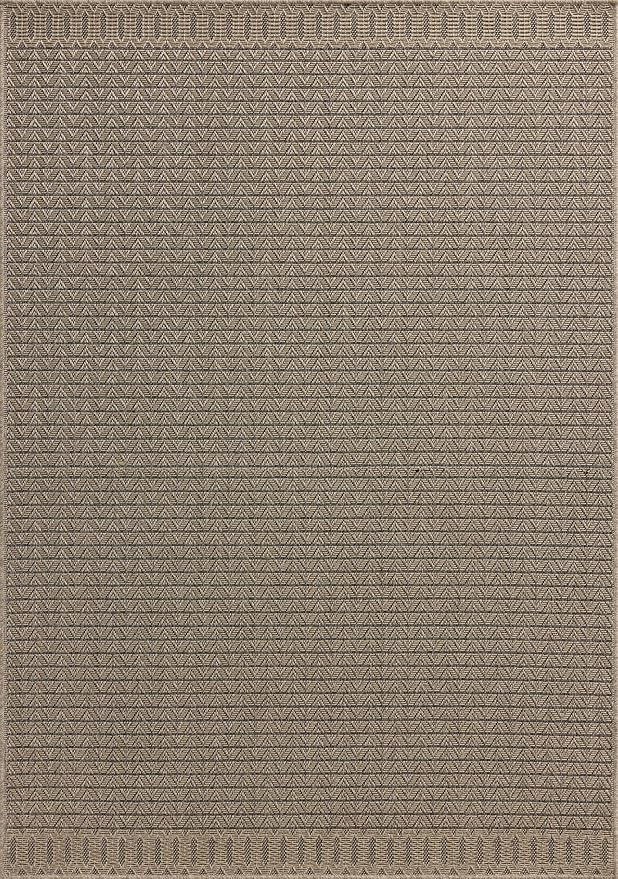 Loloi Chris Loves Julia Providence Collection PRC-05 Natural/Graphite 8'-6" x 12', .12" Pile Height, Indoor/Outdoor Area Rug