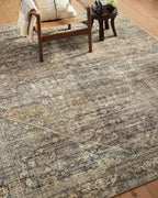Loloi Amber Lewis Morgan Collection MOG-05 Spice/Lagoon 3'-6" x 5'-6" 38" Thick Accent Rug feat. CloudPile, Neutral, Room Décor, Vintage Inspired, Livingroom, Bedroom, Dining Area