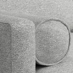 SIMPLIHOME Morrison Mid-Century Modern 72 inch Wide Sofa with Ottoman Set in Mist Grey Tightly Woven Performance Fabric for the Living Room and Family Room