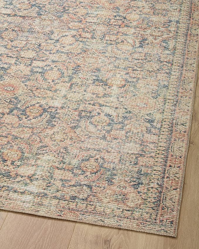 Loloi Angela Rose Aubrey Collection AUB-01 Navy/Multi 7'-6" x 7'-6", .19" Pile Height, Round Area Rug