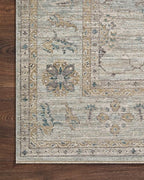 Loloi Magnolia Home by Joanna Gaines Millie Collection MIE-02 Sky/Gold 9'-6" x 13'-1", .25" Pile Height, Area Rug