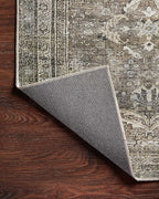 Loloi Layla Collection LAY-13 Antique/Moss 2'-6" x 12'-0" .13" Thick Runner Rug, Soft, Durable, Vintage Inspired, Distressed, Low Pile, Non-Shedding, Easy Clean, Printed, Living Room Rug