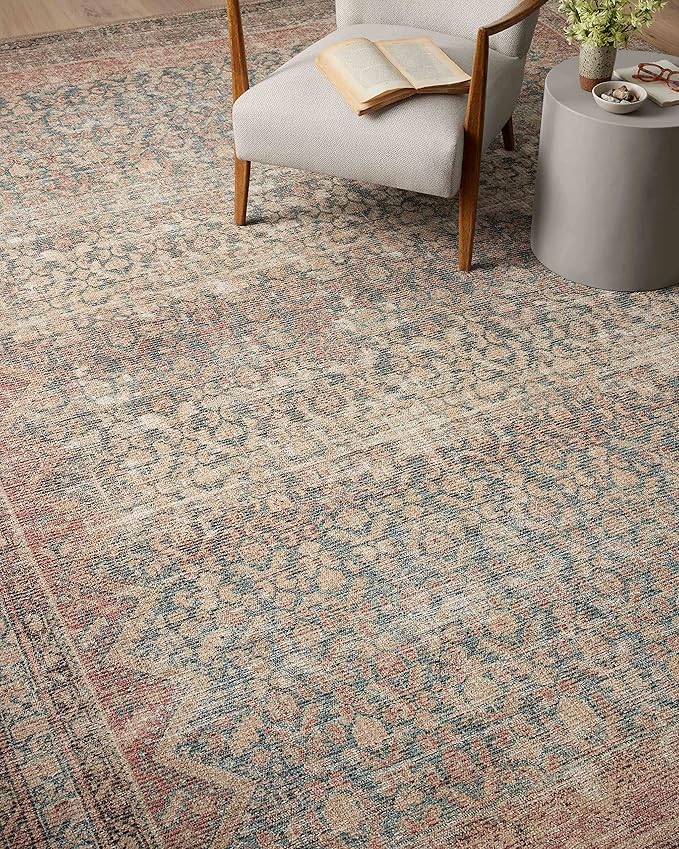 Loloi Angela Rose Aubrey Collection AUB-03 Ocean/Spice 2'-6" x 12'-0", .19" Pile Height, Runner Rug