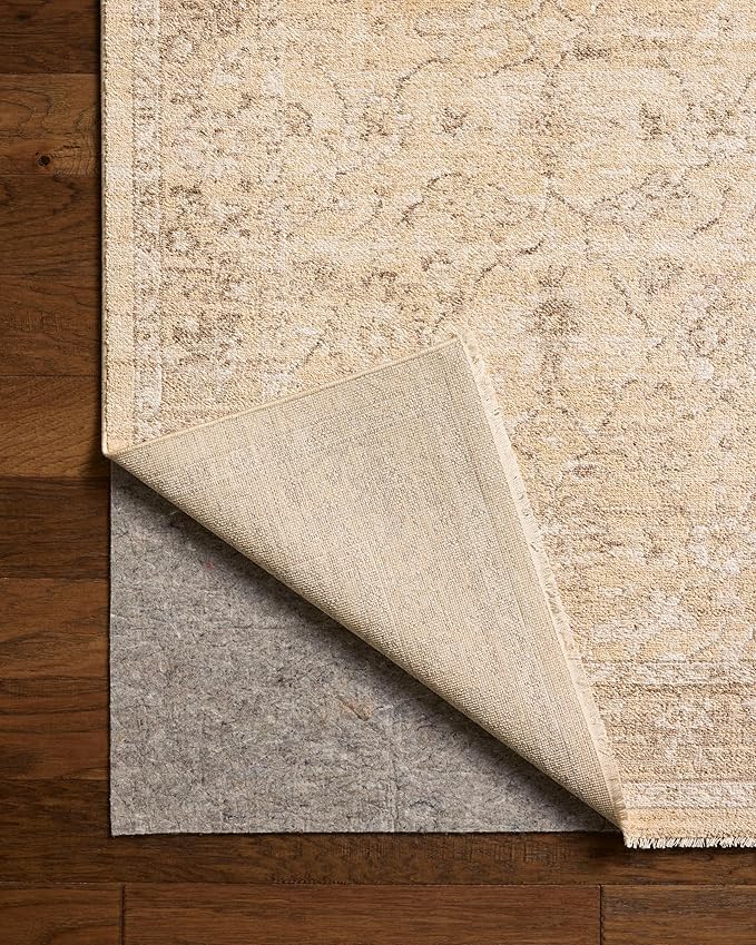 Loloi Chris Loves Julia Palma Collection PLM-10 Wheat/Bark 2'-7" x 10'-0" Fringe Runner Rug Vintage Style Boho Living Room Bedroom Carpet