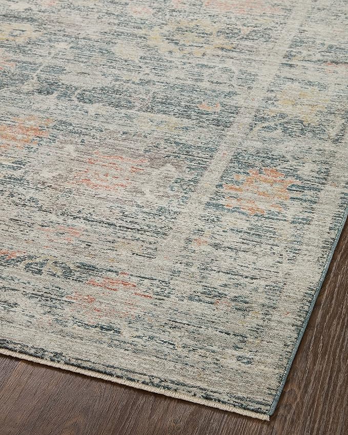 Loloi Magnolia Home by Joanna Gaines Millie Collection MIE-01 Blue/Multi 11'-6" x 15'-7", .25" Pile Height, Area Rug