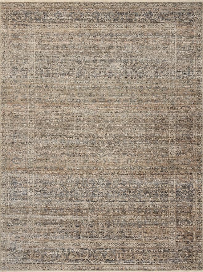Loloi Amber Lewis Molly Collection MOL-04 Navy/Blush 9'-6" x 13'-6" Low Pile Area Rug