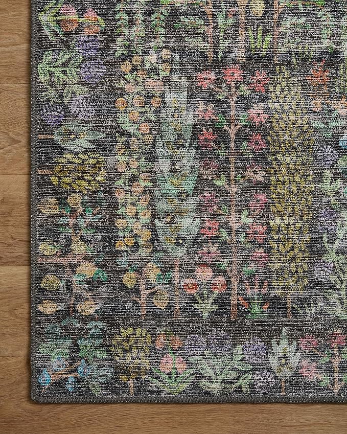 Loloi Rifle Paper Co. Maison Collection MAO-07 Charcoal 7'-6" x 9'-6", .19" Pile Height, Area Rug