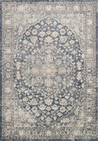 Loloi Teagan Collection TEA-01 Denim/Mist 6'-7" x 9'-2" Area Rug, Large, Soft Neutral Rug, High-Traffic for Living Room, Bedroom, Home Office, Dining Area