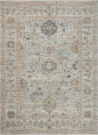 Loloi Magnolia Home by Joanna Gaines Millie Collection MIE-02 Sky/Gold 11'-6" x 15'-7", .25" Pile Height, Area Rug
