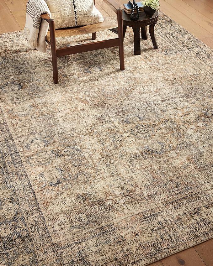 Loloi Amber Lewis Morgan Collection MOG-01 Sunset/Ink 7'-3" x 9'-3" 38" Thick Area Rug feat. CloudPile, Neutral, Room Décor, Vintage Inspired, Livingroom, Bedroom, Dining Area