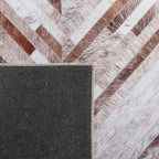 SAFAVIEH Washable Rug Faux Hide Collection - 3' x 5', Beige & Brown, Slip Resistant, Western Rustic Decor, Printed Pattern, Ideal for Living Room, Kitchen, Foyer, Bedroom (FAH526A)