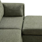 CHITA Modular Sectional Sofa, FSC Certified L Shaped Couch with Reversible Chaise, Modular Sectional Couch for Small Space, 78 Inch Width, 3 Seat Modular Sofa with Storage Ottoman, Moss Green