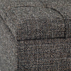 SIMPLIHOME Harrison 36 inch Wide Transitional Square Coffee Table Storage Ottoman in Ebony Tweed Look Fabric, Assembled, For the Living Room and Bedroom