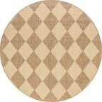 nuLOOM Outdoor Performance Collection Sabina Brown/Ivory, 8' Round, Soft and Cozy, High Traffic, Stain Resistant, Easy Clean, Durable Area Rug for Indoor/Outdoor Patio, Deck, Porch, Garden, Courtyard