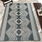 nuLOOM 5' x 8' Outdoor Tribal Geometric Area Rug, Stain Resistant, Weather Resistant, High Traffic, Patio, Balcony, Outside, Ranya Turquoise