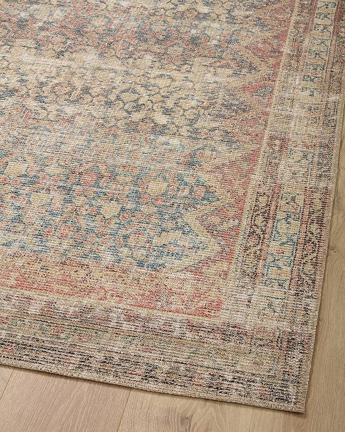 Loloi Angela Rose Aubrey Collection AUB-03 Ocean/Spice 2'-6" x 12'-0", .19" Pile Height, Runner Rug