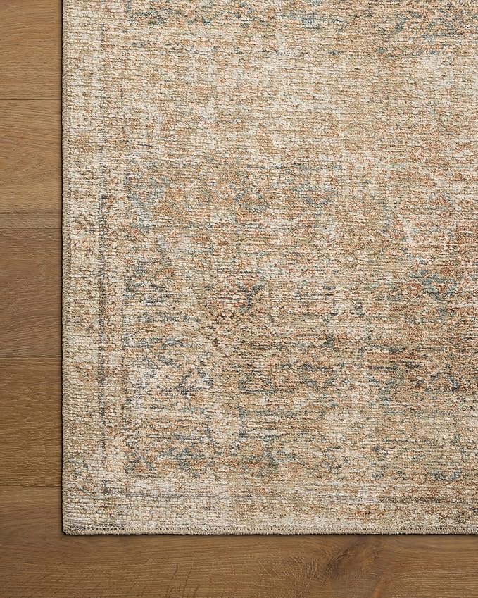Loloi Amber Lewis Cambria Collection CBR-08 Ocean/Brick 2'-6" x 7'-6" Runner Rug Jute, Neutral, Vintage Style, Antique Tone, Living, Bedroom, Dining, Carpet