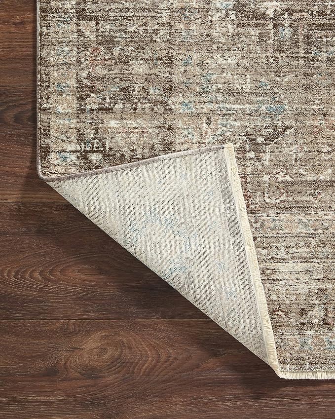 Loloi Magnolia Home by Joanna Gaines Millie Collection MIE-03 Charcoal/Dove 2'-7" x 14', .25" Pile Height, Runner Rug