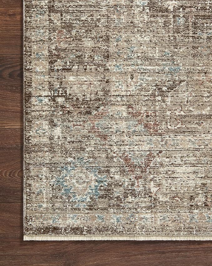 Loloi Magnolia Home by Joanna Gaines Millie Collection MIE-03 Charcoal/Dove 3'-6" x 5'-6", .25" Pile Height, Accent Rug