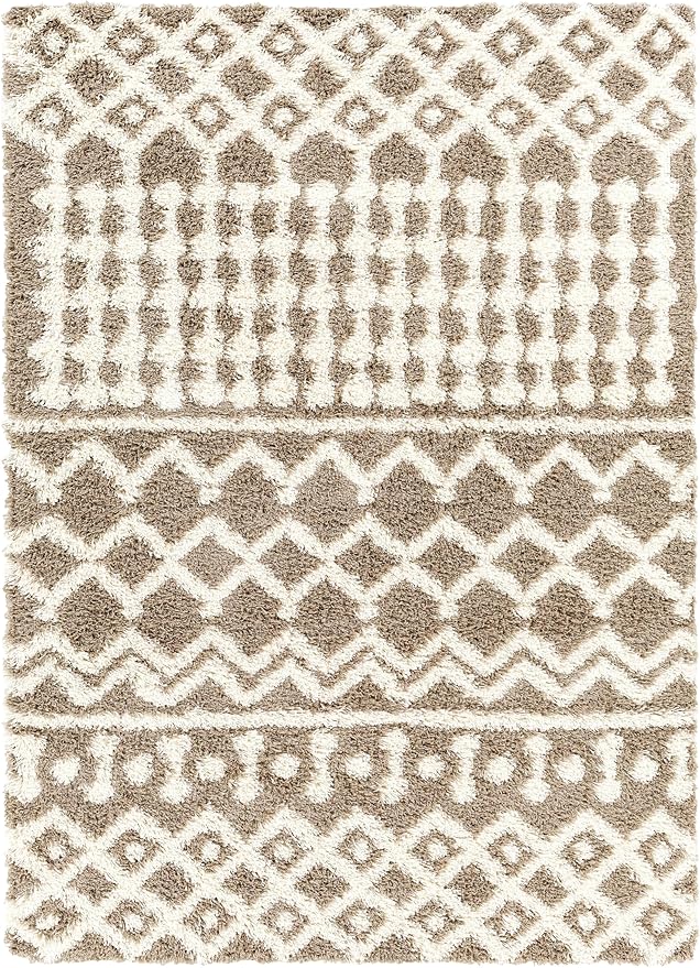 Livabliss Hapsburg Moroccan Shag Area Rug,6'7" x 9'6",Medium Brown