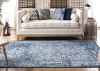 SAFAVIEH Evoke Collection 11' x 15' Navy/Ivory EVK256A Oriental Distressed Non-Shedding Living Room Bedroom Dining Home Office Area Rug