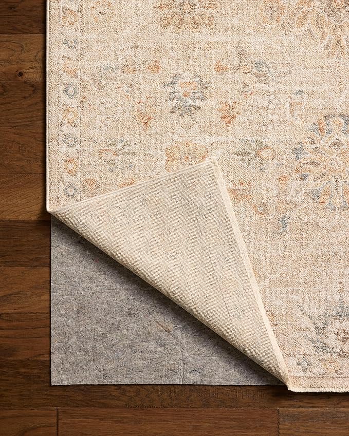 Loloi Chris Loves Julia Palma Collection PLM-11 Natural/Multi 5'-3" x 7'-6" Fringe Area Rug Vintage Style Boho Living Room Bedroom Carpet