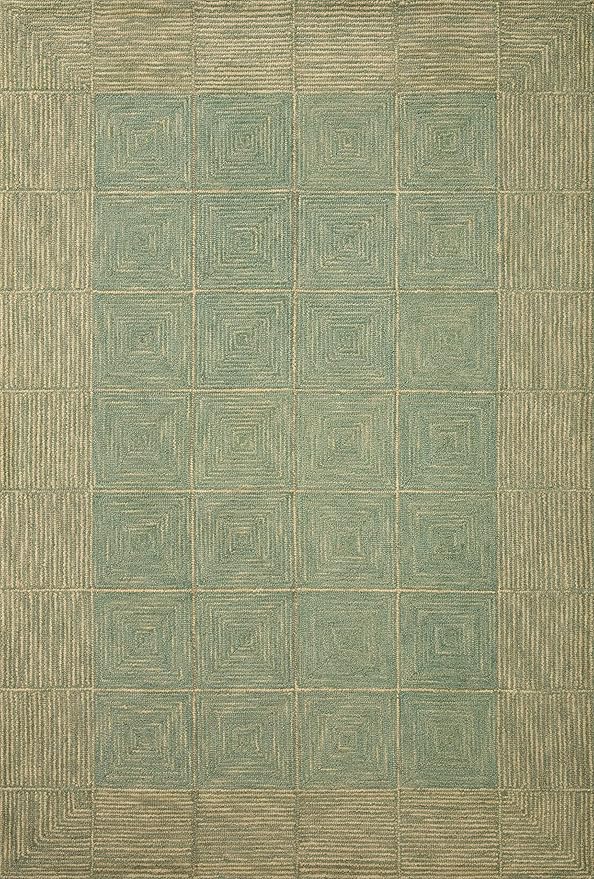 Loloi Chris Loves Julia Francis Collection FRA-02 Green/Natural 5'-0" x 7'-6" Area Rug