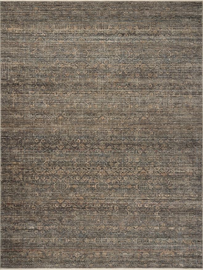 Loloi Amber Lewis Molly Collection MOL-05 Lagoon/Natural 6'-7" x 9'-2" Low Pile Area Rug