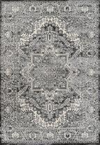 JONATHAN Y Vintage Medallion Indoor Area Rug Black 5X8, Modern Boho for Living Room, Bedroom, Kitchen, Office, Easy-Cleaning, High Traffic, Pet-Friendly, Non-Shedding MDP100D-5