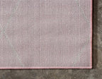 Unique Loom Trellis Frieze Collection Area Rug - Geometric (4' 1" x 6' 1", Light Pink/ Ivory)