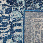 SAFAVIEH Evoke Collection Area Rug - 6'7" x 9', Navy & Ivory, Distressed Design, Non-Shedding & Easy to Clean, Ideal for Living Room, Bedroom, Dining Space (EVK256A)