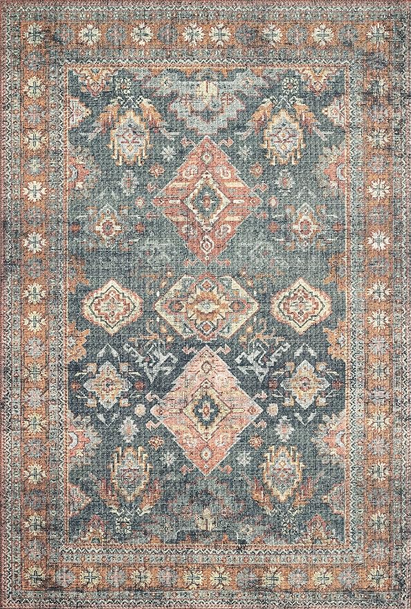 Loloi Skye Collection SKY-10 Sea/Rust 9'-0" x 12'-0" Area Rug