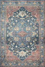 Loloi Skye Collection SKY-08 Denim/Brick 8'-0" x 8'-0" Round Area Rug
